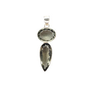 Green Amethyst sterling silver pendant. 