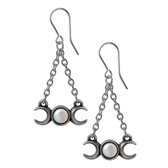 Alchemy Gothic - E474 - Triple Moon Earrings