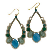 Beaded Thai Crystal Scalloped Earrings