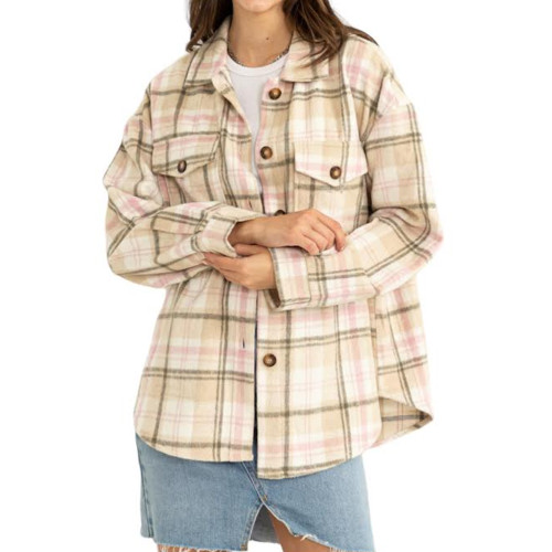 Pink + Brown Plaid Shacket main image 1