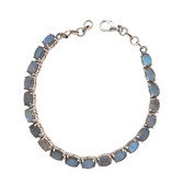 Faceted Labradorite sterling silver bracelet. 