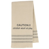 Caution Funny Kitchen Dishtowel