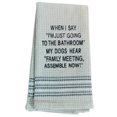 Bathroom Dog Meeting Witty Kitchen Dishtowel