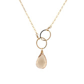 Champagne Quartz asymmetrical gold filled necklace. 