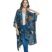 Floral Blossom Kimono Wrap Cover Up Jacket