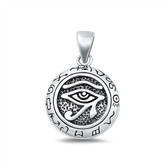 Eye of Horus zodiac sterling silver pendant. 