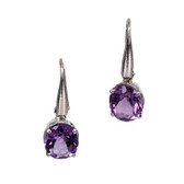 Purple Amethyst faceted dangle earrings. 