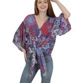 Kimono Sleeve Front Waist Tie Top