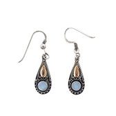 Opal sterling silver dangle earrings. 