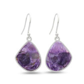 Purple Charoite sterling silver earrings.  