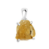 Raw Citrine sterling silver pendant. 