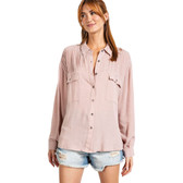 Light Mauve Long Sleeve Button Down Shirt