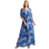 Boho Chic Blue Summer Maxi Dress