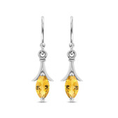 Faceted Citrine sterling silver earrings. 