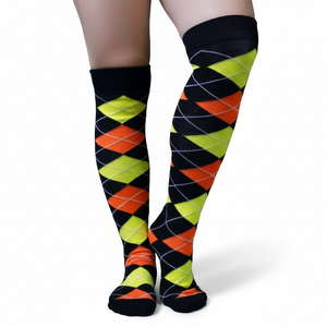orange, yellow and black argyle socks orange, yellow and black argyle socks