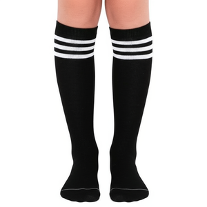 black tube socks with 3 white stripes black tube socks with 3 white stripes