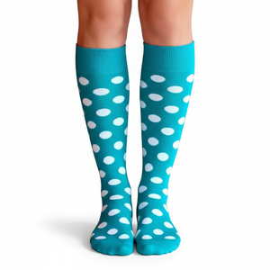 Polka Dot Socks Teal/White Polka Dot Socks Teal/White