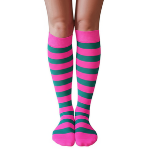 Striped Socks Neon Pink/Teal Striped Socks Neon Pink/Teal