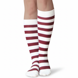 Striped Socks White/Maroon Striped Socks White/Maroon