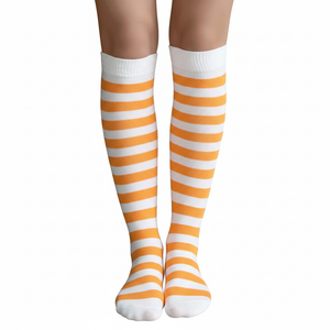 Striped Socks White/Tangerine Striped Socks White/Tangerine