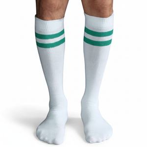 Tall Tube Socks White/Green Tall Tube Socks White/Green