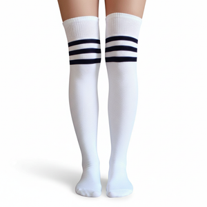 Thigh Highs White/Black Thigh Highs White/Black