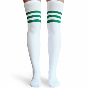 Thigh Highs White/Green Thigh Highs White/Green
