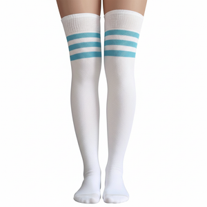 Thigh Highs White/Light Blue Thigh Highs White/Light Blue