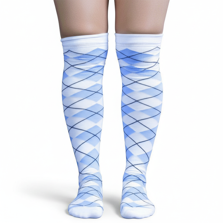 argyle socks light blue