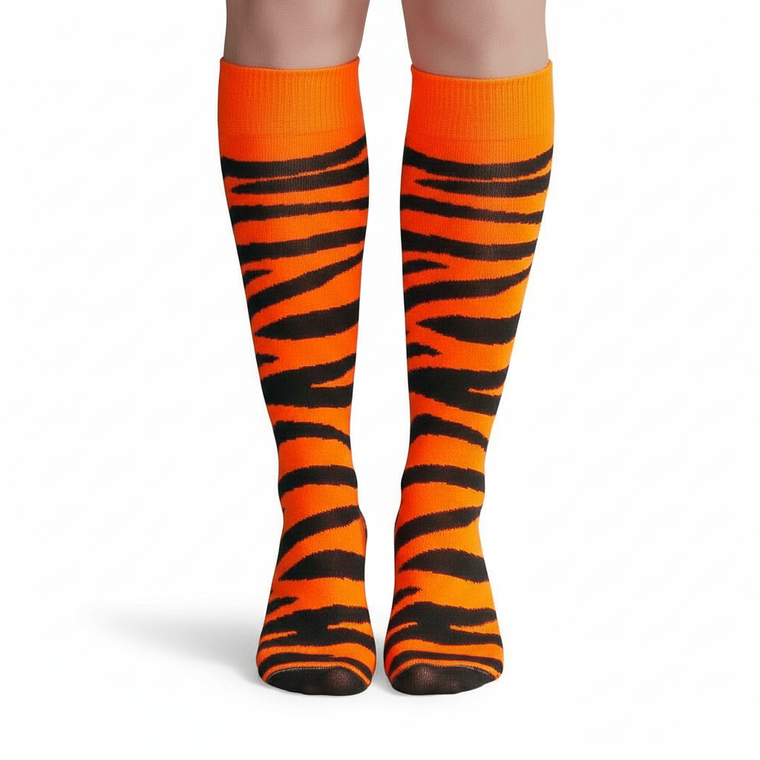 orange safari print socks