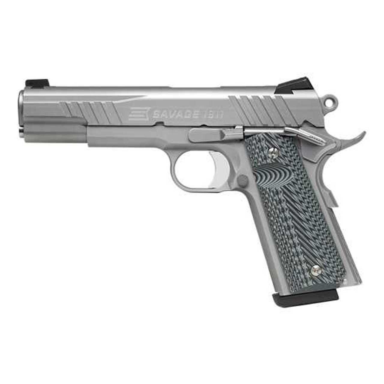 SAV 1911 GOV'T STAINLESS 45ACP 5" 8RD