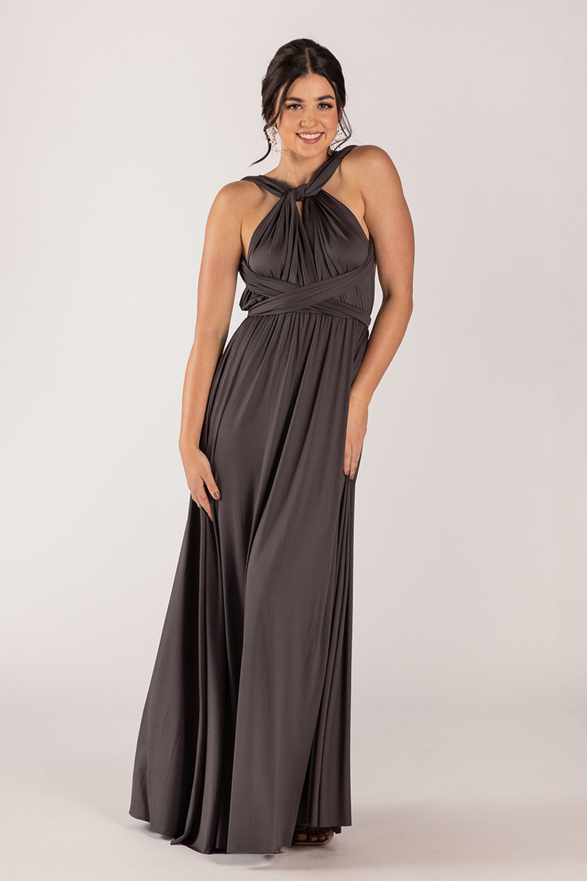 Classic Multiway Infinity Bridesmaid Dress in Charcoal For Sale Online