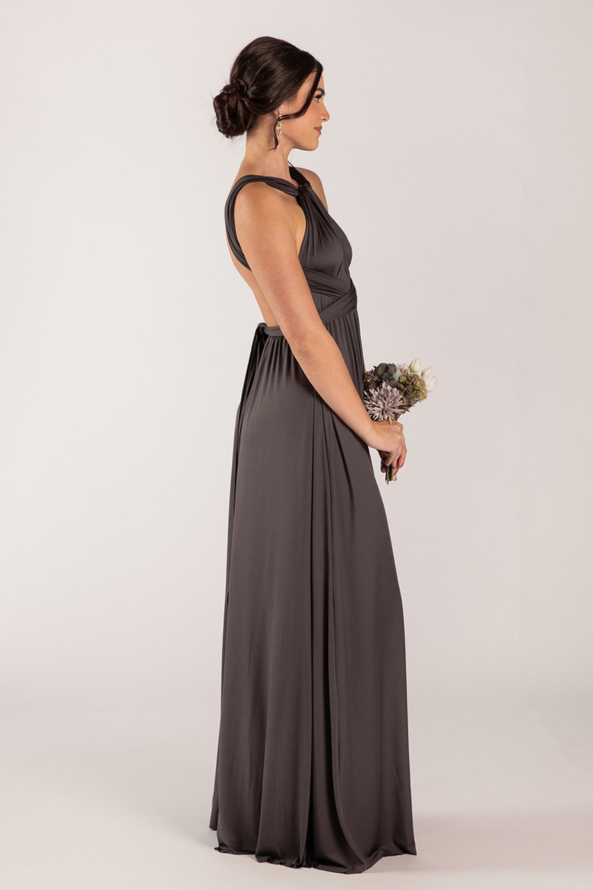 Classic Multiway Infinity Bridesmaid Dress in Charcoal For Sale