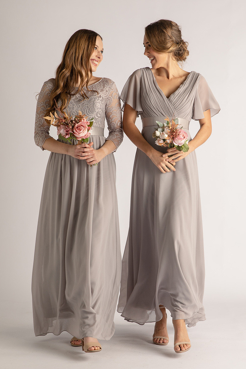 Evelyn Chiffon Short Sleeved Bridesmaid 