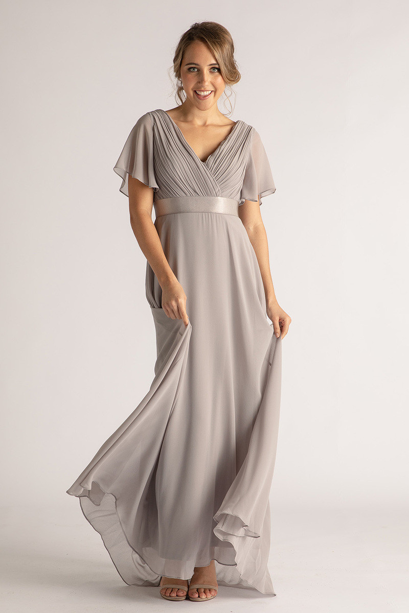 Evelyn Chiffon Short Sleeved Bridesmaid 