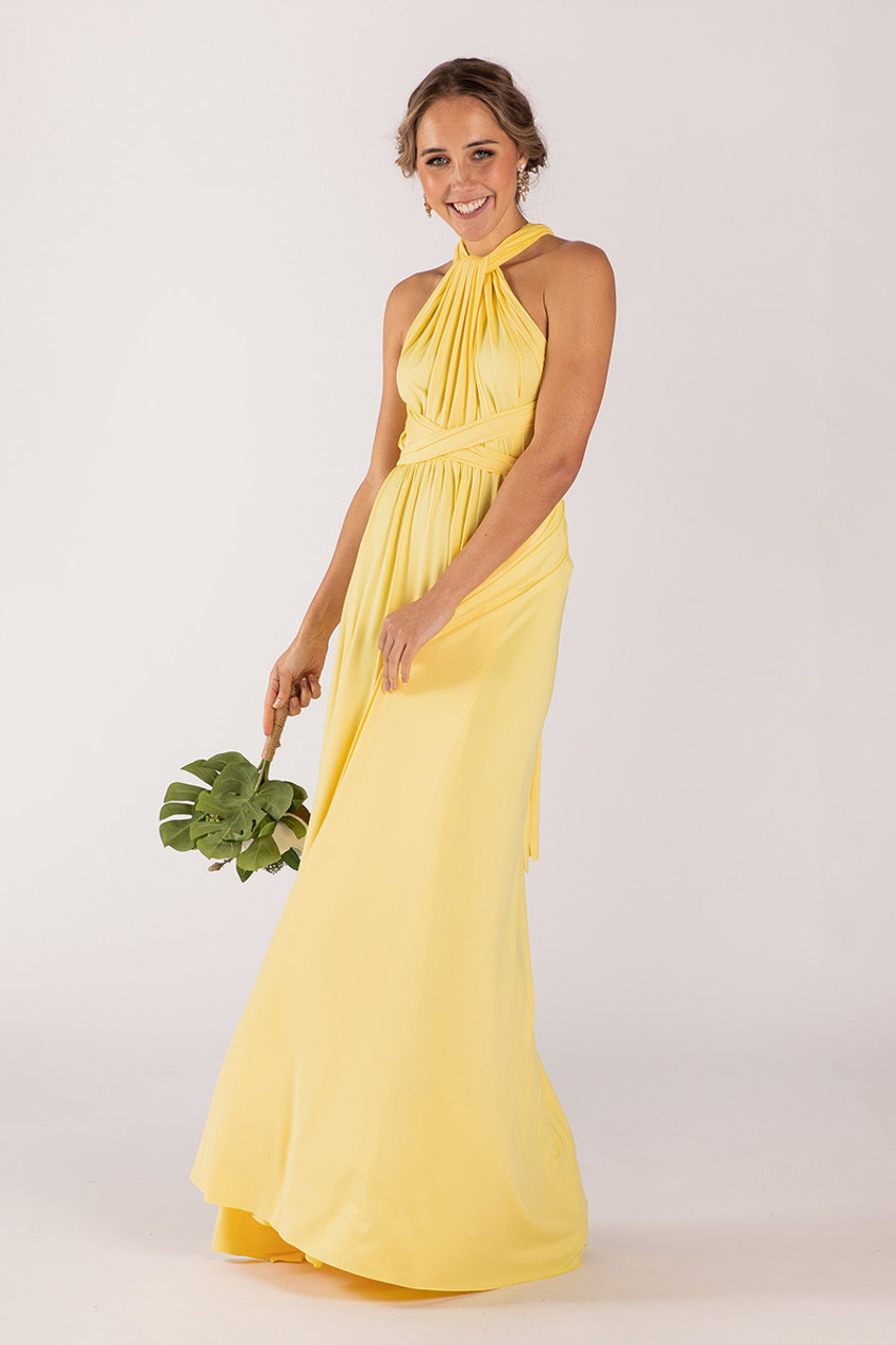 Pastel yellow clearance long dress