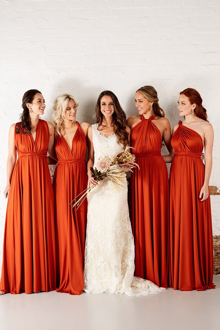 Rust Bridesmaid dress - Rust Infinity Dress Convertible