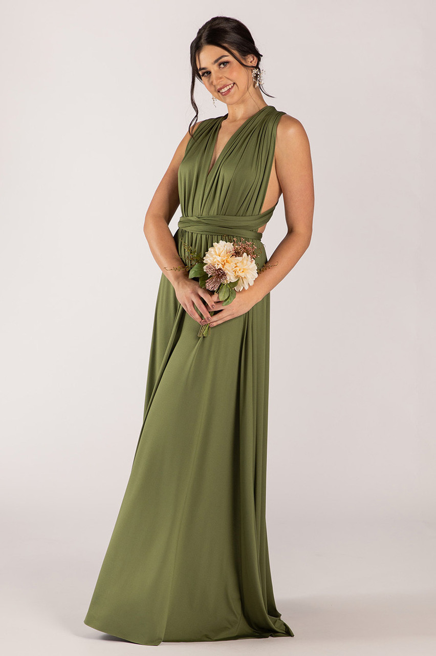 LIGHT OLIVE GREEN Bridesmaid Dress/ Custom Length / Convertible Dress /  Infinity Dress/ Multiway Dress/ Multi Wrap Dress / Plus Size /