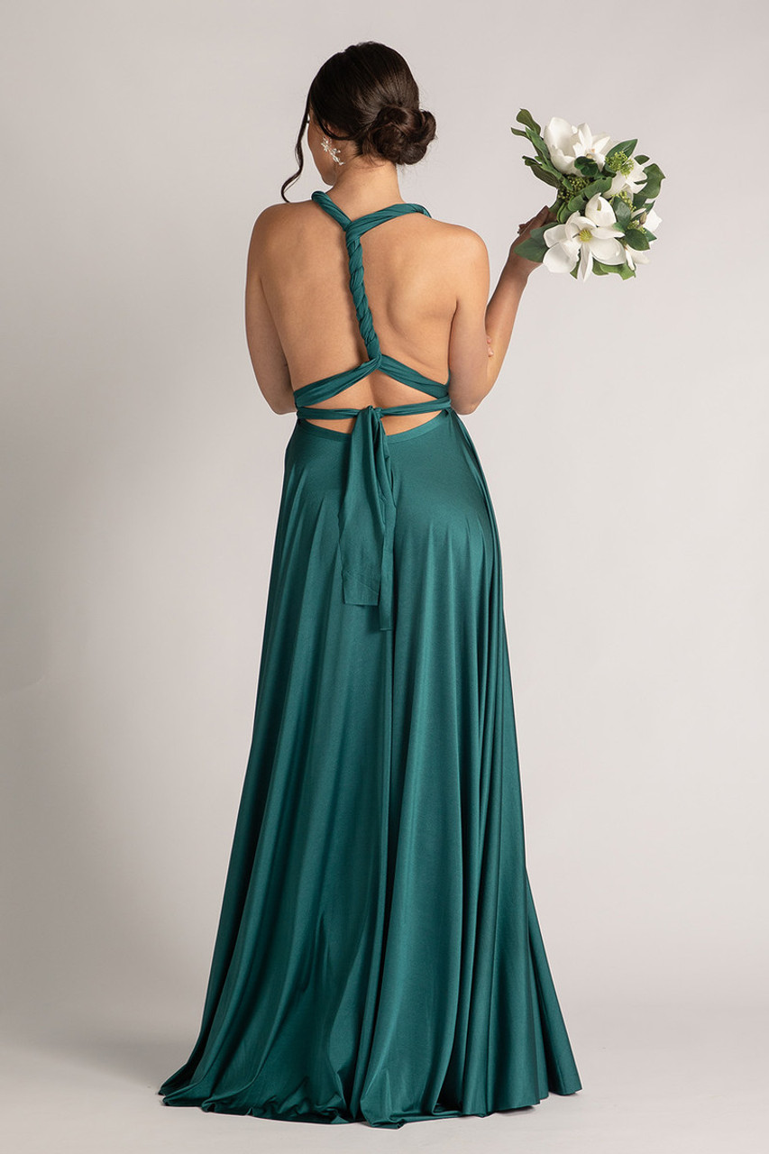 Emerald Green Silk Dress With Full Circle Skirt, Emerald Green