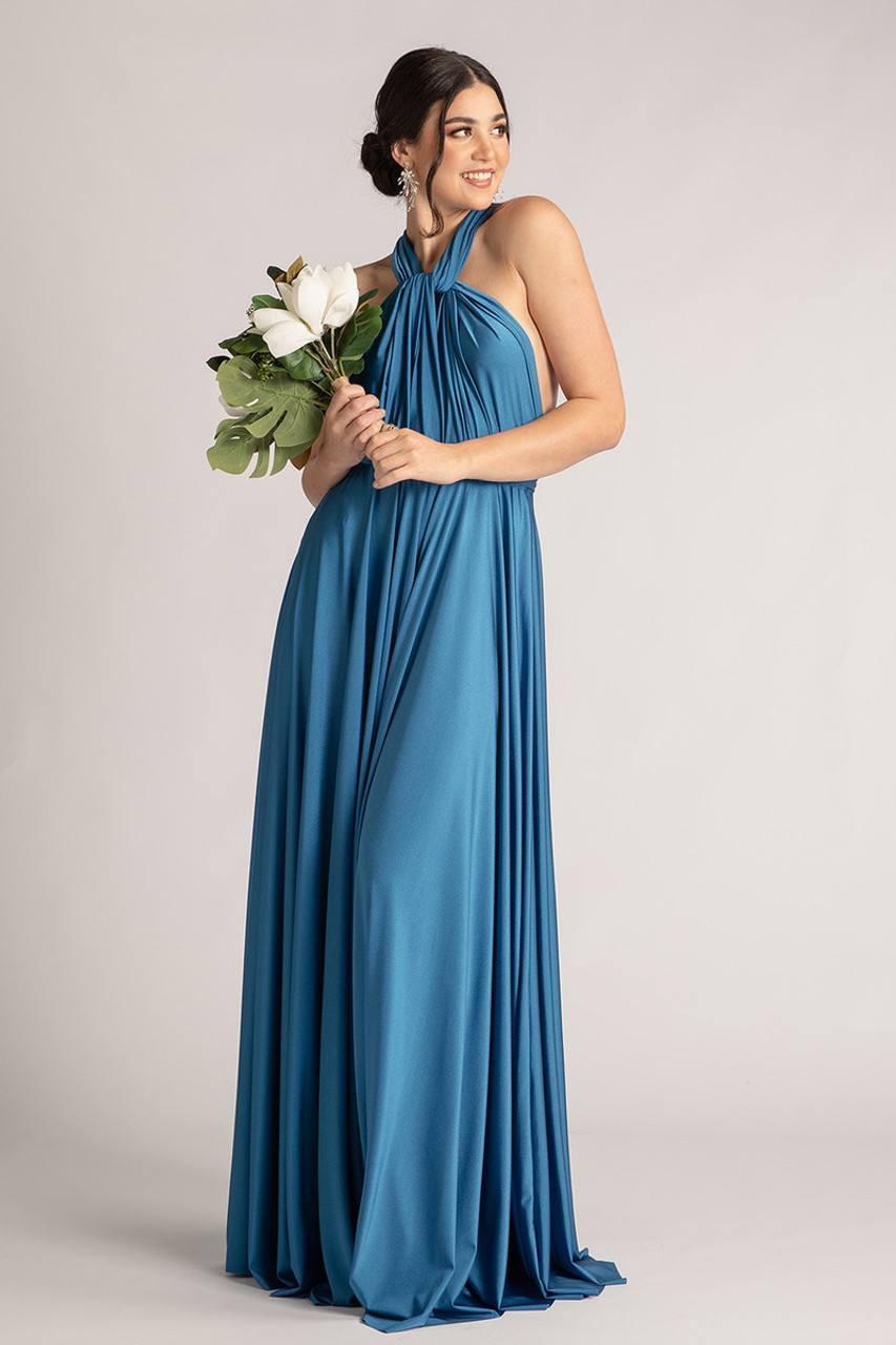 Sapphire blue sales evening gown