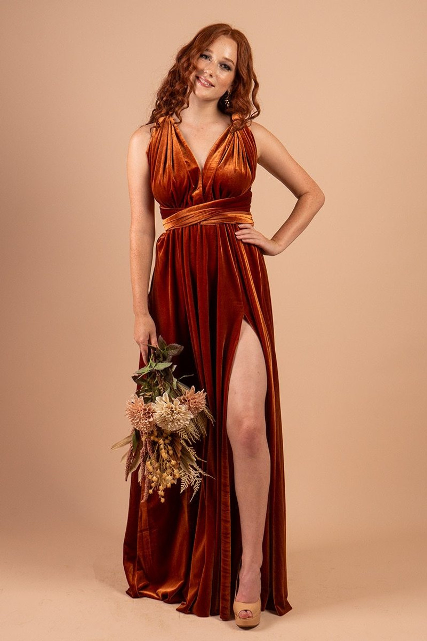 Velvet Multiway Infinity Dress in Copper For Sale - Bridesmaids Dresses |  Model Chic