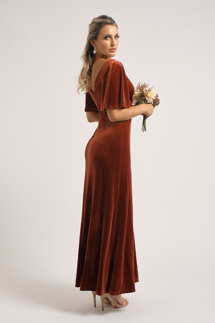 velvet copper dress Big sale - OFF 65%