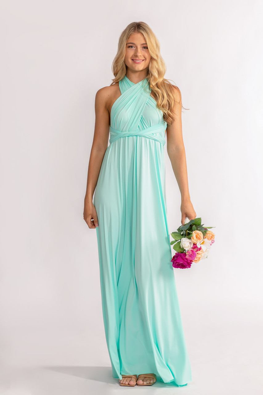Classic Multiway Infinity Dress In Aqua Blue For Sale