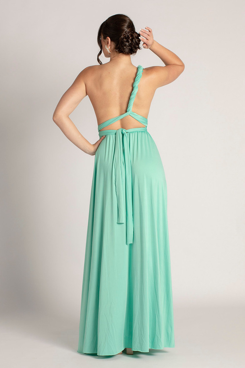 turquoise full length dress