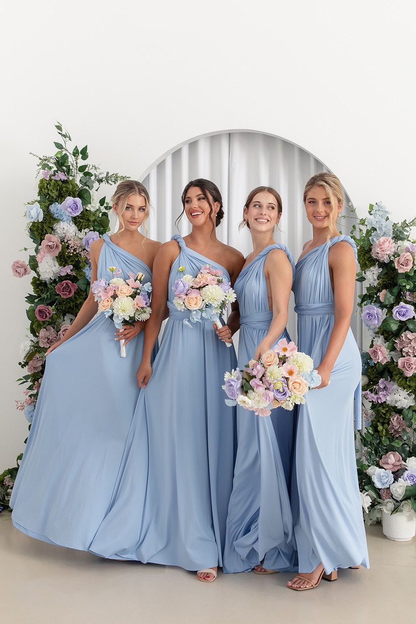 Amazon.com: Long Multi-Way Dress Women's Convertible Dresses for Bridesmaids  Infinity Dress Twist Wrap Dress Women's One Shoulder Bridesmaid Dresses  Chiffon Long Formal Wedding Party Gown Burgundy : Clothing, Shoes \u0026  Jewelry