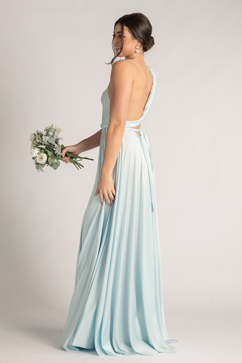 pastel blue long dress