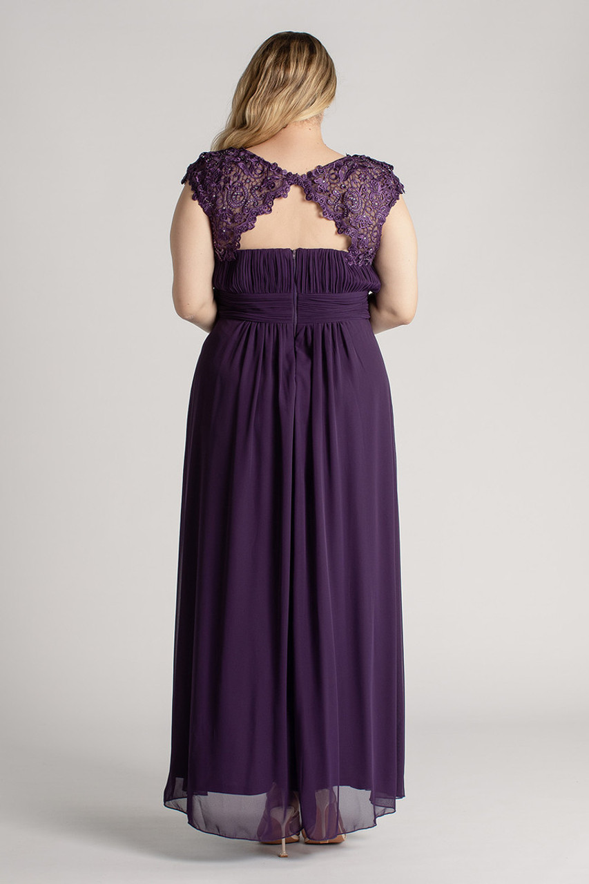 purple and black lace bridesmaid dresses