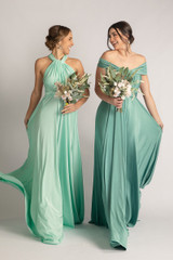 Luxe Satin Ballgown Multiway Infinity Dress in Duck Egg Blue