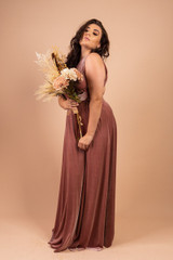 Velvet Multiway Infinity Dress in Light Mauve