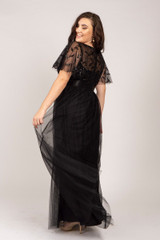 Kailyn Short Sleeved Tulle Sequins Formal Dress in Black - Formal ...